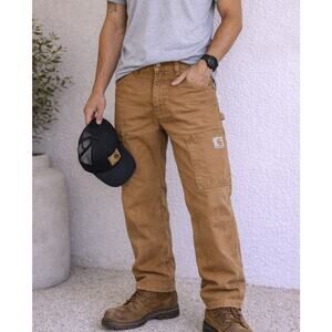 Carhartt Rugged Flex Duck Utility Work Pants Brown Relaxed Fit 34x32 BN3279